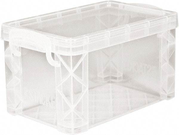 ADVANTUS - 1 Compartment, 6-1/4 Inch Wide x 3-7/8 Inch Deep x 3-1/2 Inch High, Card File Box With Lift-Off Lid - Plastic, Clear - Best Tool & Supply