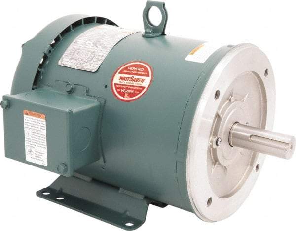 Leeson - 3 Max hp, 1,800 Max RPM, Premium Efficient Electric AC DC Motor - 230/460 V Input, Three Phase, 182TC Frame, C-Face with Base Mount, TEFC Enclosure - Best Tool & Supply