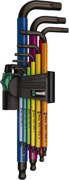 Wera - 9 Piece L-Key Hex Key Set - Hex Range 1.5 to 10mm - Best Tool & Supply