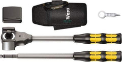 Wera - 1/2" Drive Square Head Ratchet Set - Nickel-Plated Finish, 13-27/64" OAL, 32 Gear Teeth - Best Tool & Supply