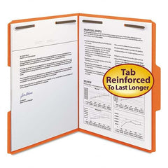 SMEAD - File Folders, Expansion Folders & Hanging Files Folder/File Type: File Folders with Top Tab Fastener Color: Orange - Best Tool & Supply