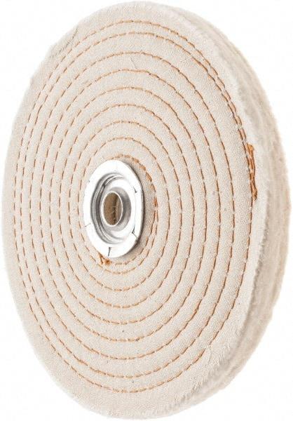 Value Collection - 6" Diam x 1/2" Thick Unmounted Buffing Wheel - 50 Ply, Polishing, 1" Arbor Hole, Hard Density - Best Tool & Supply