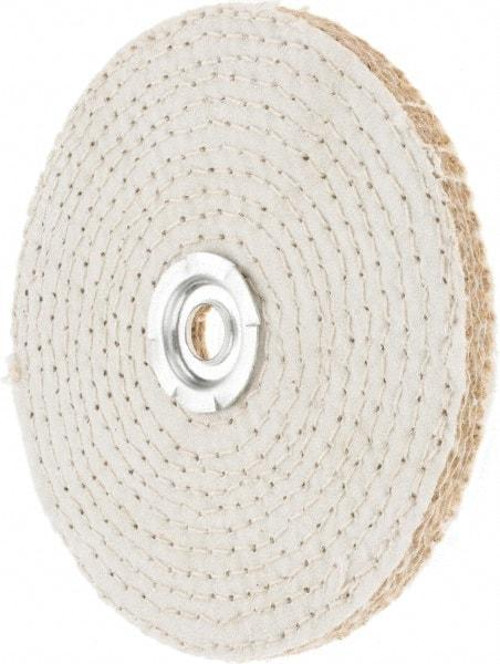 Value Collection - 6" Diam x 3/8" Thick Unmounted Buffing Wheel - 40 Ply, Polishing, 1" Arbor Hole, Hard Density - Best Tool & Supply