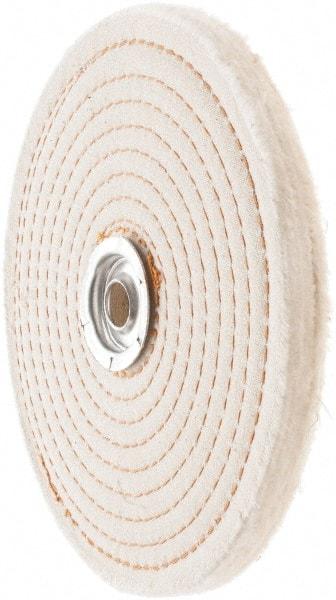 Value Collection - 6" Diam x 1/2" Thick Unmounted Buffing Wheel - 50 Ply, Polishing, 1" Arbor Hole, Hard Density - Best Tool & Supply