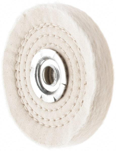 Value Collection - 4" Diam x 1/2" Thick Unmounted Buffing Wheel - 50 Ply, Polishing, 1" Arbor Hole, Hard Density - Best Tool & Supply