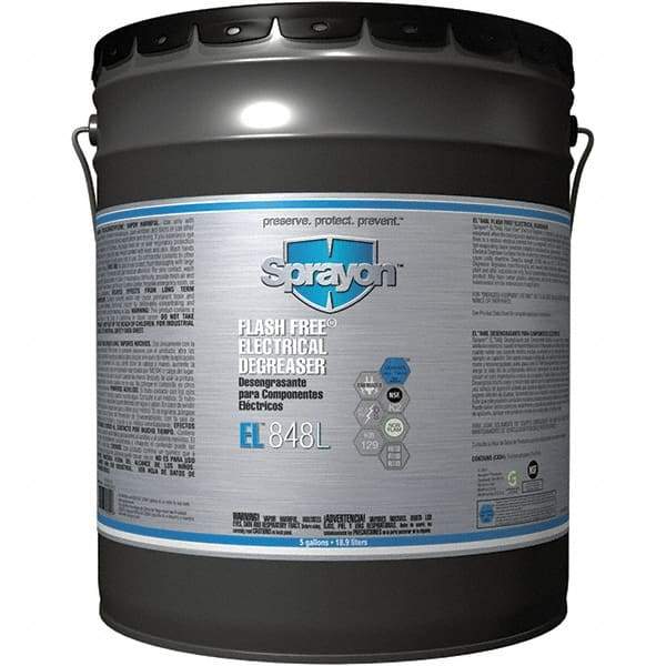 Sprayon - 5 Gallon Pail Electrical Grade Cleaner/Degreaser - 37,000 Volt Dielectric Strength, Nonflammable, Food Grade, Plastic Safe - Best Tool & Supply