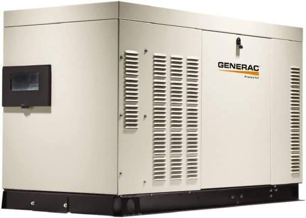 Generac Power - 1 Phase LP & NG Liquid Cooled Standby Power Generator without Transfer Switch - 120/240 V, 27 kW, OHVI, Bisque Aluminum Enclosure, Use 149 (LP) & 396 (NG) to Fuel - Best Tool & Supply