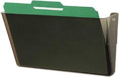 Deflect-o - 13" Wide x 7" High x 4" Deep Plastic Wall File - 1 Compartment, Smoke - Best Tool & Supply