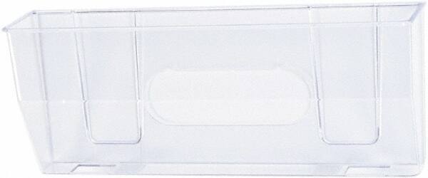 Deflect-o - 15" Wide x 6-3/8" High x 3" Deep Plastic Wall File - 1 Compartment, Clear - Best Tool & Supply