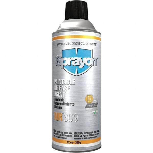 Sprayon - 12 Ounce Aerosol Can, Clear, General Purpose Mold Release - Silicone Composition - Best Tool & Supply