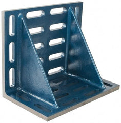 Interstate - 20" Wide x 12" Deep x 16" High Cast Iron Machined Angle Plate - Slotted Plate, Through-Slots on Surface, Double Web, Single Plate - Best Tool & Supply