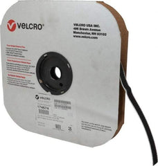 VELCRO Brand - 5/8" Wide x 25 Yd Long Adhesive Backed Hook Roll - Continuous Roll, Black - Best Tool & Supply