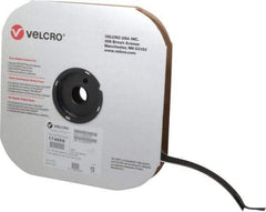 VELCRO Brand - 1" Wide x 10 Yd Long Adhesive Backed Hook Roll - Continuous Roll, Black - Best Tool & Supply