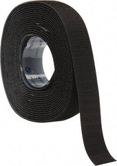 VELCRO Brand - 1" Wide x 5 Yd Long Adhesive Backed Hook Roll - Continuous Roll, Black - Best Tool & Supply