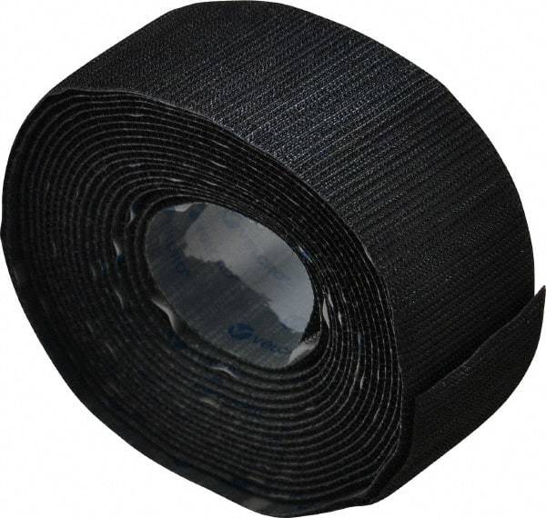 VELCRO Brand - 2" Wide x 5 Yd Long Adhesive Backed Hook Roll - Continuous Roll, Black - Best Tool & Supply