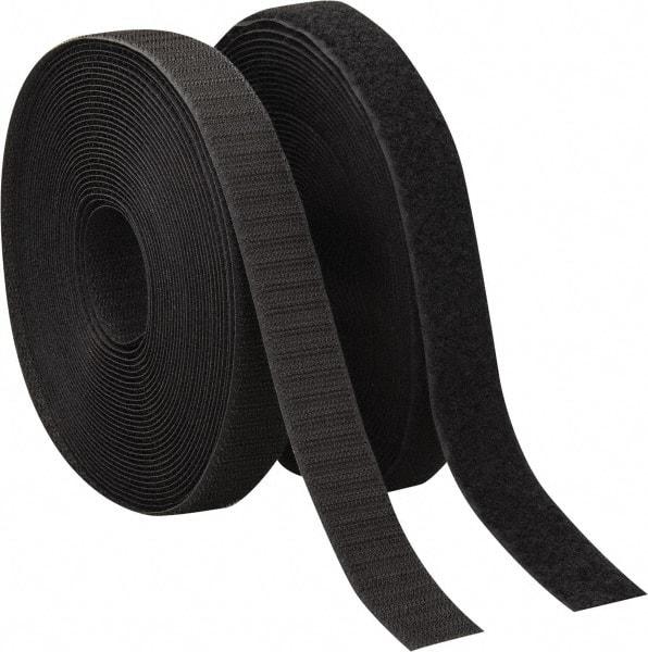 VELCRO Brand - 1" Wide x 10 Yd Long Sew On Hook & Loop Roll - Continuous Roll, Black - Best Tool & Supply