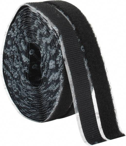 VELCRO Brand - 3/4" Wide x 5 Yd Long Adhesive Backed Hook & Loop Roll - Continuous Roll, Black - Best Tool & Supply