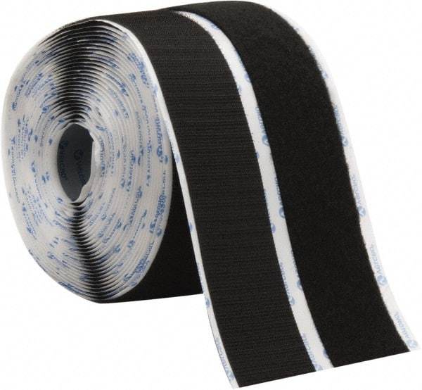 VELCRO Brand - 2" Wide x 10 Yd Long Adhesive Backed Hook & Loop Roll - Continuous Roll, Black - Best Tool & Supply