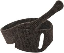 VELCRO Brand - 10 Piece 1" Wide x 8" Piece Length, Self Fastening Tie/Strap Hook & Loop Strap - Perforated/Pieces Roll, Black - Best Tool & Supply