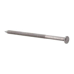 Made in USA - 16D, 8 Gauge, 3-1/2" OAL Common Nails - Ring Shank, 18-8 Stainless Steel - Best Tool & Supply