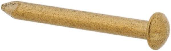 Made in USA - 18 Gauge, 1/2" OAL Escutcheon Pin Nails - Smooth Shank, Brass, Bright Finish - Best Tool & Supply