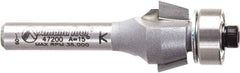 Amana Tool - 5/8" Cut Diam, 9/32" Length of Cut, 2 Flute Chamfer Edge Profile Router Bit - Carbide-Tipped, 1/4" Shank Diam, 2-3/32" OAL, Uncoated - Best Tool & Supply