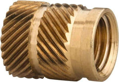 E-Z LOK - 5/16 24 UNF, 0.403" Diam, Brass Unheaded Heat Installed Threaded Insert - 0.378" Hole, 1/2" OAL, 0.403" Head Diam - Best Tool & Supply