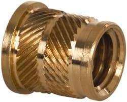 E-Z LOK - 3/8 16 UNC, 0.494" Diam, Brass Headed Heat Installed Threaded Insert - 15/32" Hole, 9/16" OAL x 0.065" High, 0.551" Head Diam - Best Tool & Supply