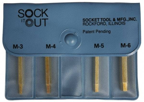 Sock It Out - 4 Piece Button Head Cap Screw Extractor Set - Screw Range 3 to 6mm - Best Tool & Supply