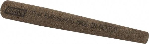 Norton - 4" Long x 1/2" Diam x 1/4" Thick, Aluminum Oxide Sharpening Stone - Round Tapered, Coarse Grade - Best Tool & Supply