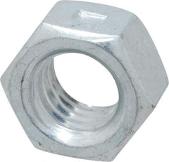 Value Collection - 3/8-16 UNC Grade 2 Two Way Lock Nut with Distorted Thread - 9/16" Width Across Flats, 21/64" High, Zinc-Plated Finish - Best Tool & Supply