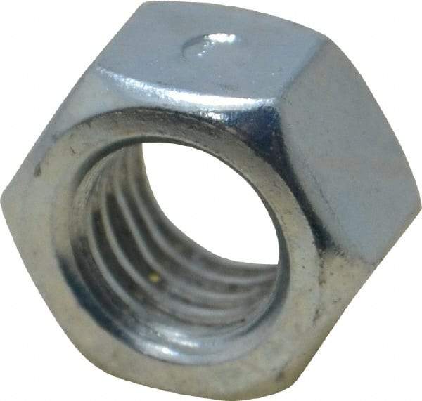 Value Collection - 1/2-13 UNC Grade 2 Two Way Lock Nut with Distorted Thread - 3/4" Width Across Flats, 7/16" High, Zinc-Plated Finish - Best Tool & Supply