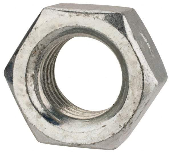 Value Collection - 5/8-11 UNC Grade 2 Two Way Lock Nut with Distorted Thread - 15/16" Width Across Flats, 35/64" High, Zinc-Plated Finish - Best Tool & Supply