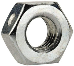 Value Collection - 1/4-28 UNF Grade 2 Two Way Lock Nut with Distorted Thread - 7/16" Width Across Flats, 7/32" High, Zinc-Plated Finish - Best Tool & Supply