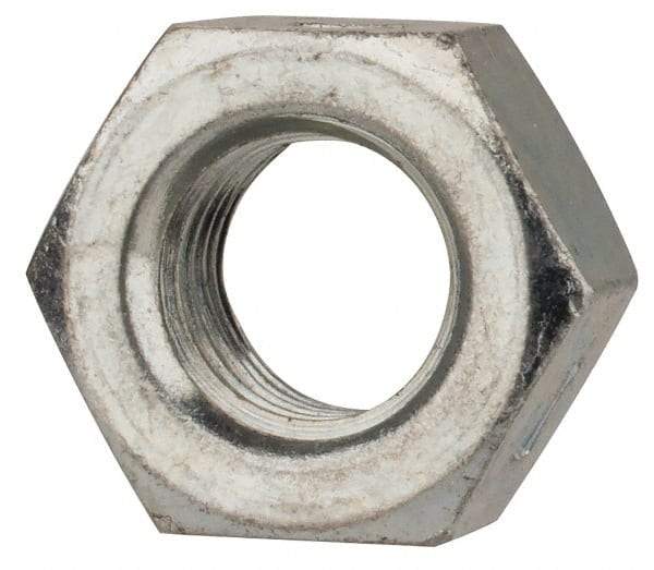 Value Collection - 5/16-24 UNF Grade 2 Two Way Lock Nut with Distorted Thread - 1/2" Width Across Flats, 17/64" High, Zinc-Plated Finish - Best Tool & Supply