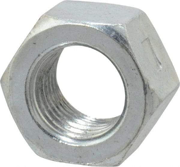 Value Collection - 3/8-24 UNF Grade 2 Two Way Lock Nut with Distorted Thread - 9/16" Width Across Flats, 21/64" High, Zinc-Plated Finish - Best Tool & Supply