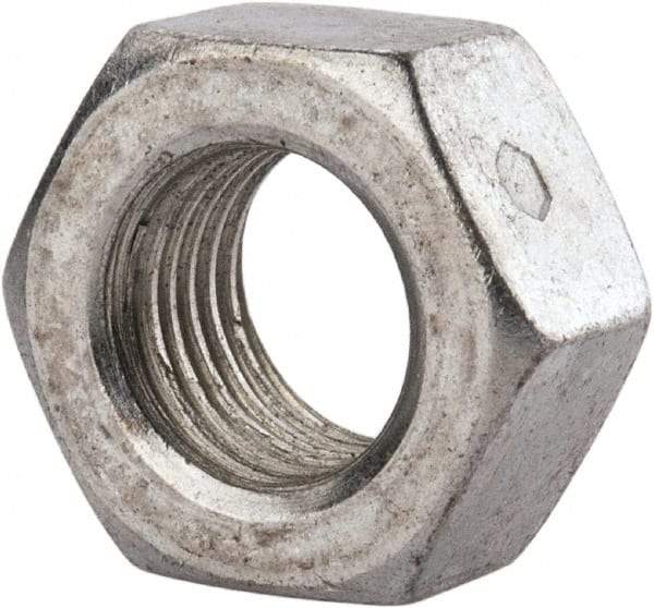 Value Collection - 7/16-20 UNF Grade 2 Two Way Lock Nut with Distorted Thread - 11/16" Width Across Flats, 3/8" High, Zinc-Plated Finish - Best Tool & Supply