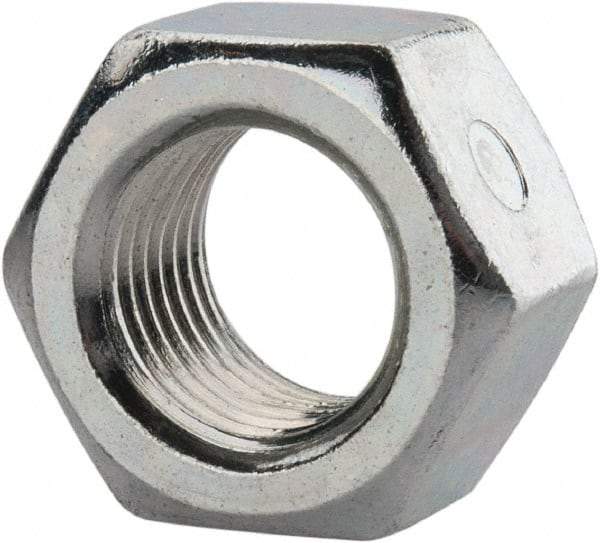 Value Collection - 1/2-20 UNF Grade 2 Two Way Lock Nut with Distorted Thread - 3/4" Width Across Flats, 7/16" High, Zinc-Plated Finish - Best Tool & Supply