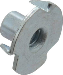 Value Collection - #8-32 Zinc-Plated Steel Standard Tee Nut - 1/4" Barrel Length, 5/8" Flange Diam, 3 Prongs - Best Tool & Supply