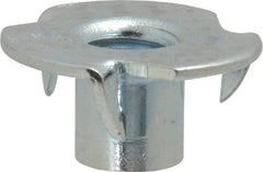 Value Collection - 5/16-18 Zinc-Plated Steel Standard Tee Nut - 3/8" Barrel Length, 7/8" Flange Diam, 3 Prongs - Best Tool & Supply