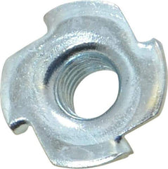 Value Collection - 3/8-16 Zinc-Plated Steel Standard Tee Nut - 7/16" Barrel Length, 1" Flange Diam, 3 Prongs - Best Tool & Supply