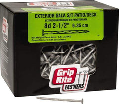 Value Collection - 8D, 11 Gauge, 2-1/2" OAL Decking Nails - Fluted Shank, Grade 2 Steel, Uncoated - Best Tool & Supply