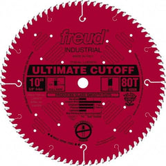 Freud - 10" Diam, 5/8" Arbor Hole Diam, 80 Tooth Wet & Dry Cut Saw Blade - Carbide-Tipped, Standard Round Arbor - Best Tool & Supply