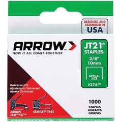 Arrow - 7/16" Wide Galvanized Steel Light-Duty Staples - 3/8" Leg Length - Best Tool & Supply