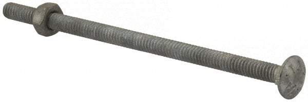 Value Collection - 1/4-20 UNC 5" Length Under Head, Standard Square Neck, Carriage Bolt - 1006-1050 Steel, Galvanized Zinc-Plated Finish - Best Tool & Supply