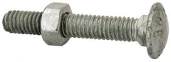 Value Collection - 5/16-18 UNC 2" Length Under Head, Standard Square Neck, Carriage Bolt - 1006-1050 Steel, Galvanized Zinc-Plated Finish - Best Tool & Supply