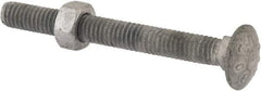 Value Collection - 5/16-18 UNC 3" Length Under Head, Standard Square Neck, Carriage Bolt - 1006-1050 Steel, Galvanized Zinc-Plated Finish - Best Tool & Supply