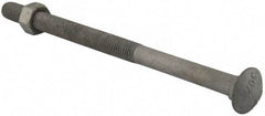 Value Collection - 5/8-11 UNC 10" Length Under Head, Standard Square Neck, Carriage Bolt - 1006-1050 Steel, Galvanized Zinc-Plated Finish - Best Tool & Supply