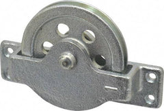 Value Collection - Single Open Side Mount Guidance Pulley - Sheave, 2-1/2 Inch Outside Diameter, Wire Rope, 3/16 Inch Diameter, 0.144 Inch to 0.155 Inch Mounting Hole Diameter Iron, Galvanized Finish - Best Tool & Supply