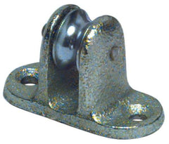 Value Collection - Single Upright Mount Guidance Pulley - Sheave, 11/16 Inch Outside Diameter, Fibrous Rope, 1/4 Inch Diameter, 0.144 Inch to 0.155 Inch Mounting Hole Diameter Malleable Iron, Galvanized Finish - Best Tool & Supply